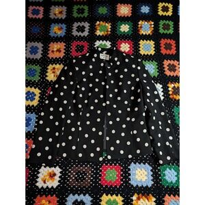 Vintage 90s Kasper Black White Polka Dot Blazer Retro Classic Women's 12